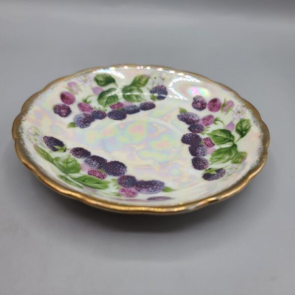 Vintage 1950's Tea Cup & Saucer Blackberry Design Ucagco June Iridescent - Picture 9 of 15